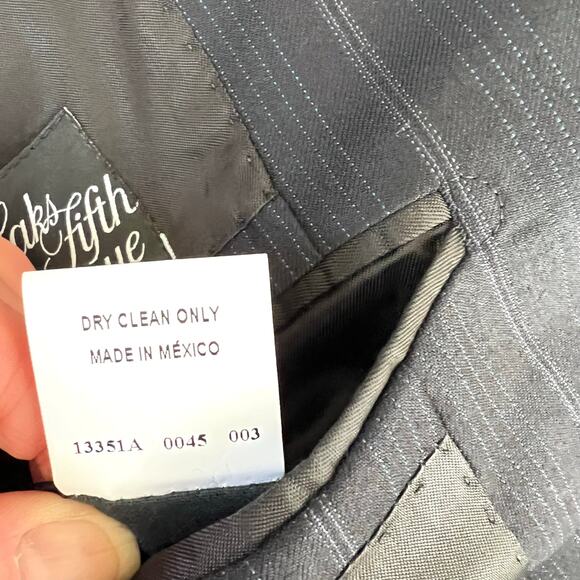 Saks Fifth Avenue Ermenegildo Zegna Trofeo Wool Blazer 44L Navy Pinstripe NWT - Picture 10 of 13